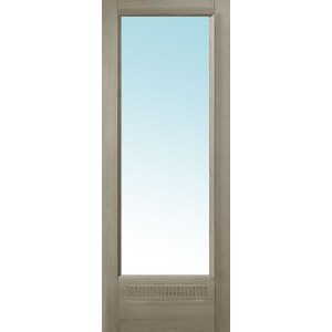 Дверь деревянная межкомнатная из массива бессучкового дуба, Классик, 1 филенка, узор, со стеклом